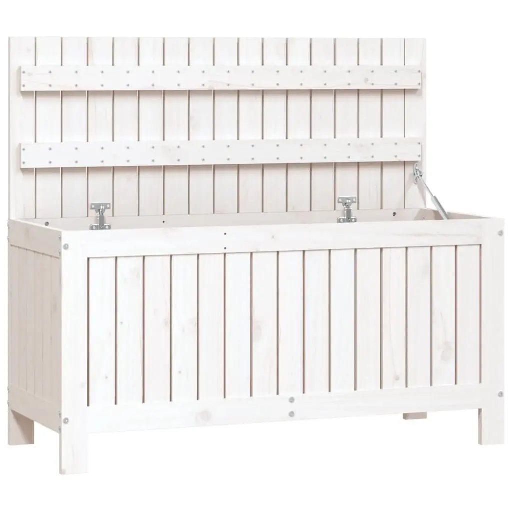 Garden Storage Box White 108x42.5x54 cm Solid Wood Pine 823830 - Furniture