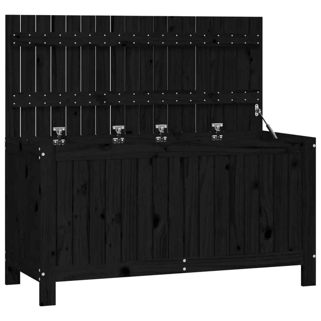 Garden Storage Box Black 115x49x60 cm Solid Wood Pine 823840 - Outdoor Storage Boxes - Up to 60% off