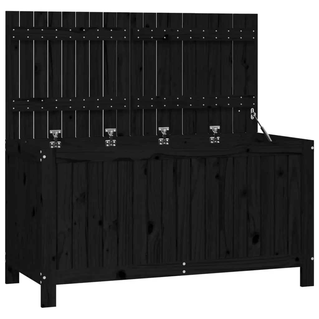 Garden Storage Box Black 121x55x64 cm Solid Wood Pine 823847 - Outdoor Storage Boxes - Up to 60% off