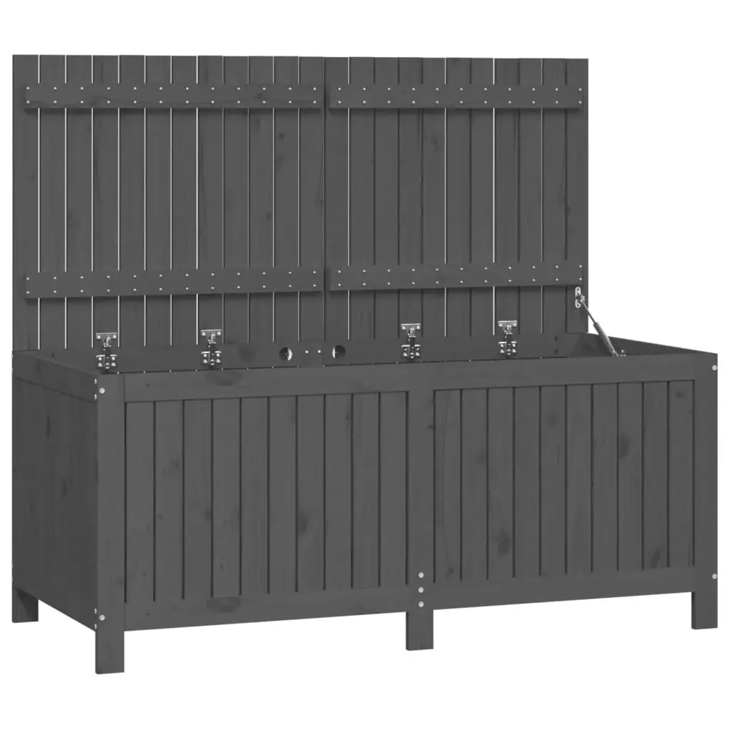 Garden Storage Box Grey 147x68x64 cm Solid Wood Pine 823852 - Outdoor Storage Boxes - Up to 60% off
