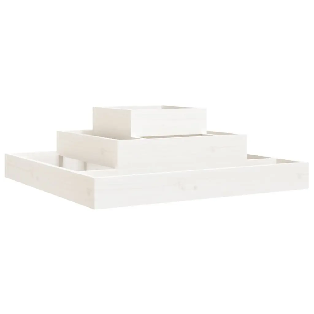 Planter White 80x80x27 cm Solid Wood Pine 823865 - Home & Garden