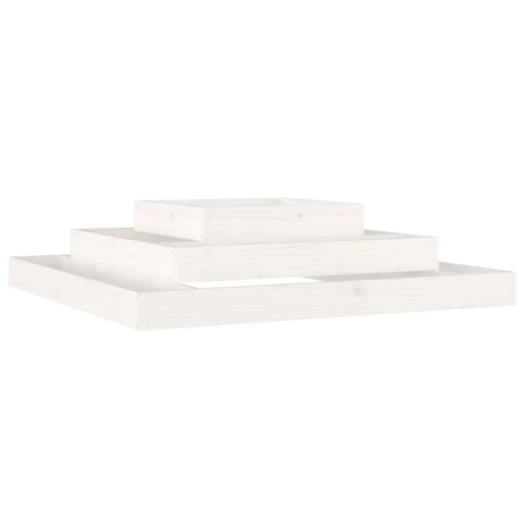 Planter White 110x110x27 cm Solid Wood Pine 823872 - Home & Garden