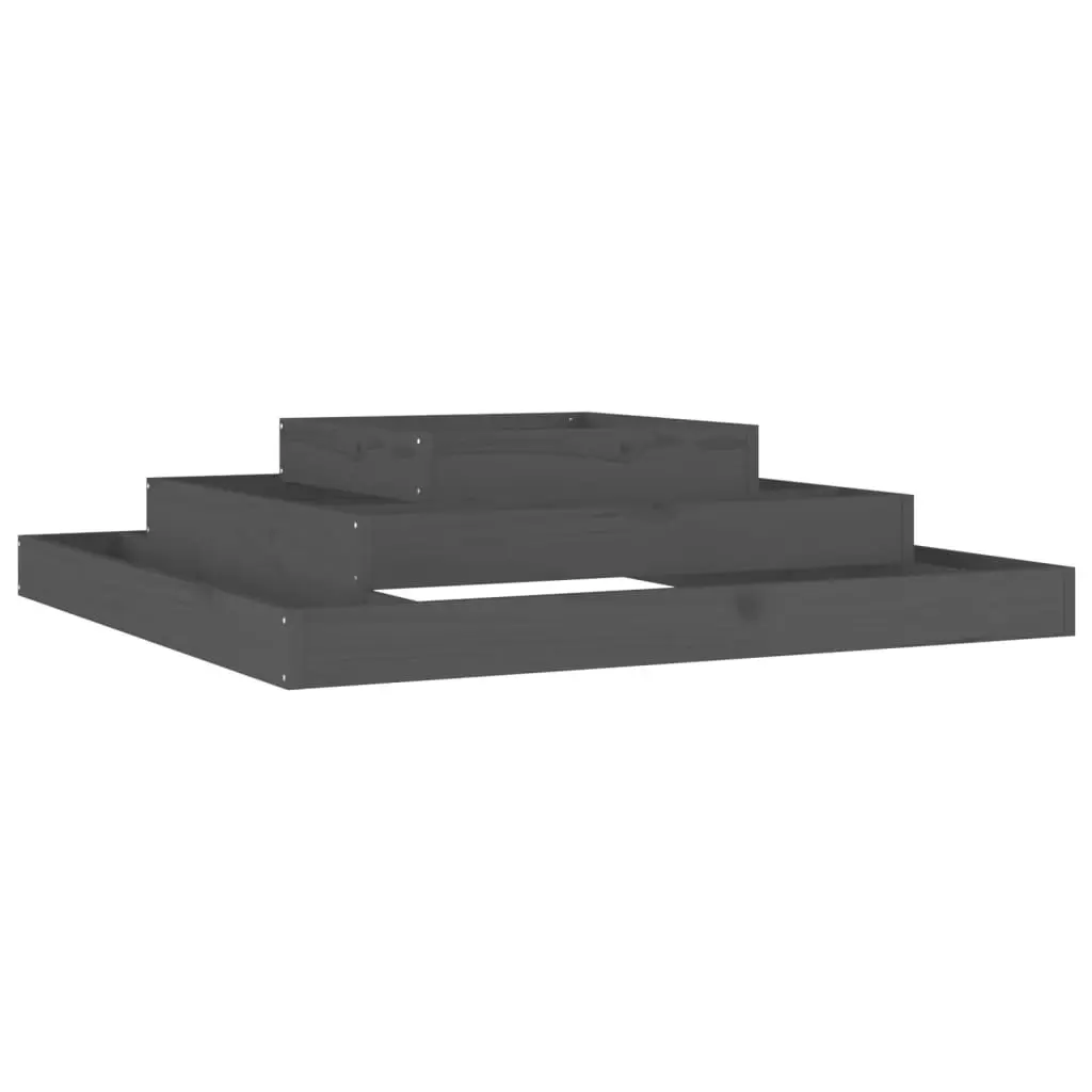 Planter Grey 110x110x27 cm Solid Wood Pine 823873 - Home & Garden