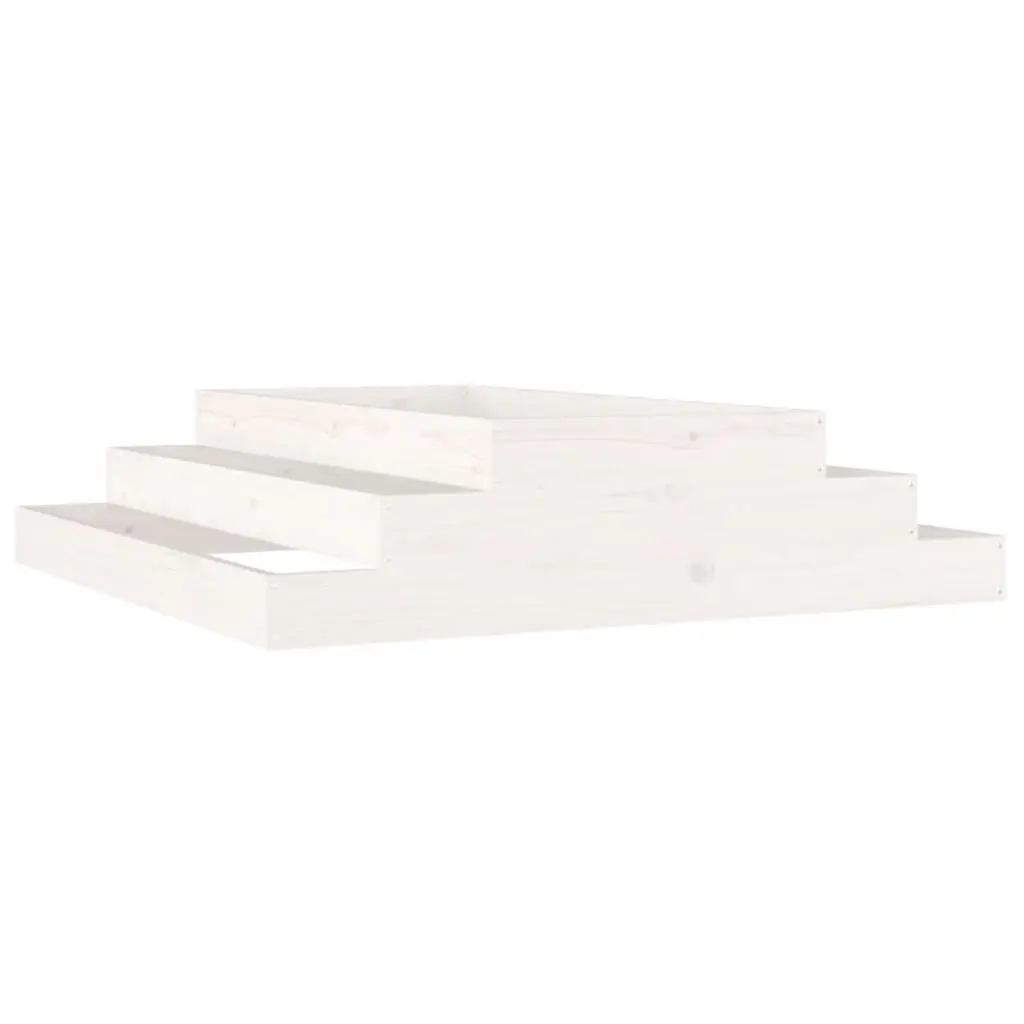 Planter White 110x110x27 cm Solid Wood Pine 823900 - Home & Garden