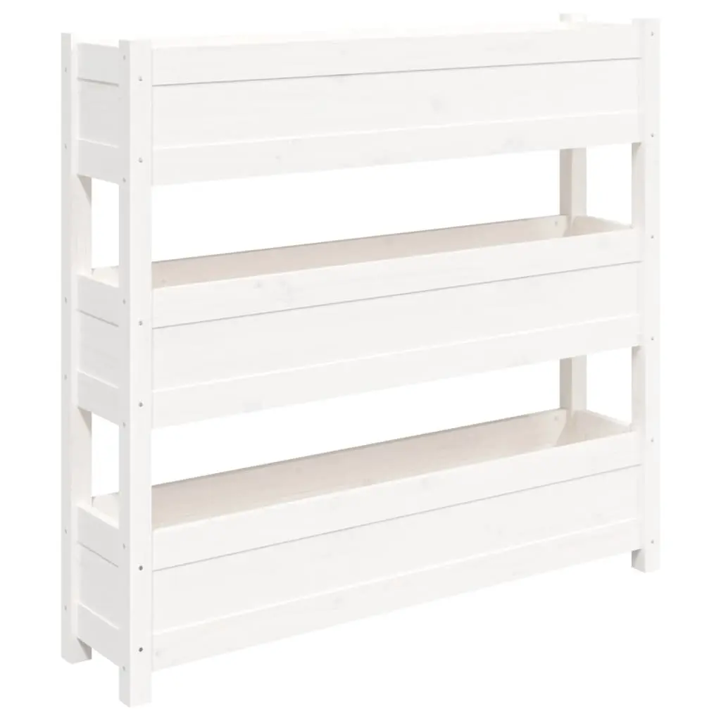 Planter White 112x25x104.5 cm Solid Wood Pine 823921 - Home & Garden