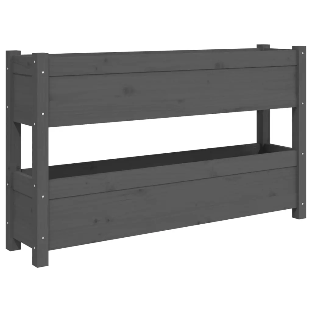 Planter Grey 112x25x66 cm Solid Wood Pine 823929 - Home & Garden