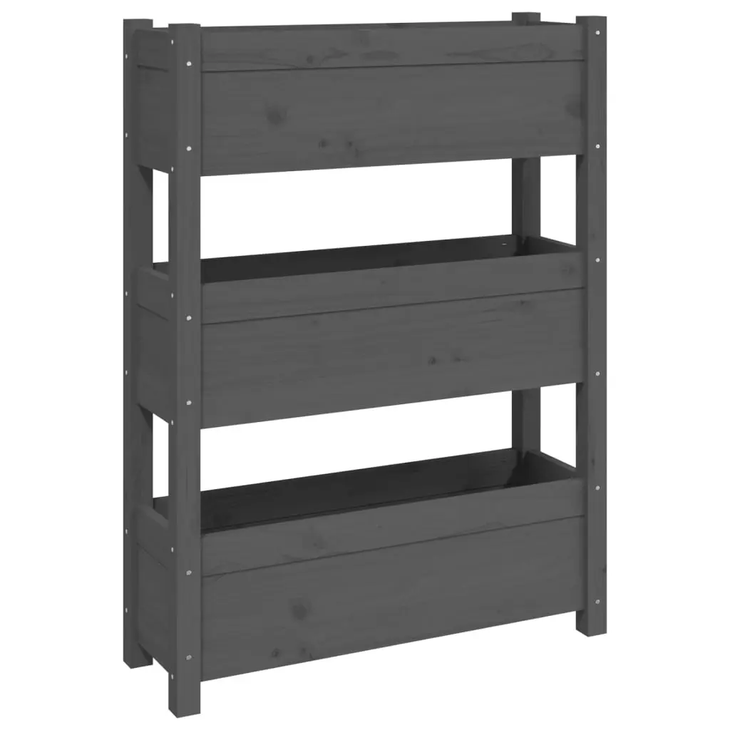 Planter Grey 77x25x104.5 cm Solid Wood Pine 823936 - Home & Garden