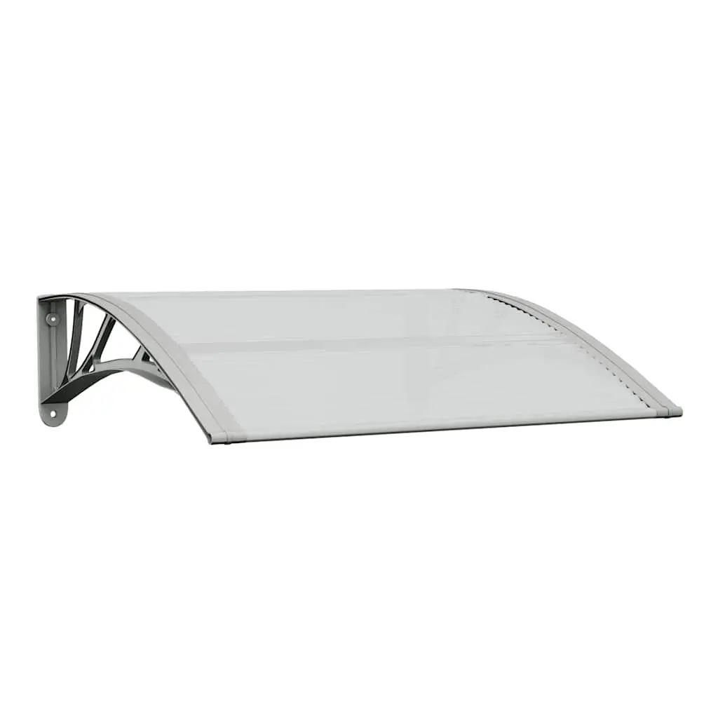 Door Canopy Grey and Transparent 80x75 cm Polycarbonate 153586 - Home & Garden