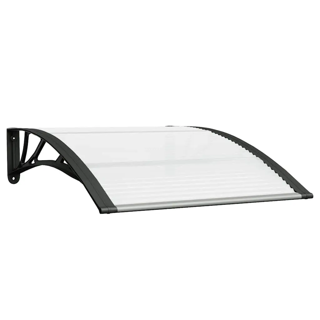 Door Canopy Black and Transparent 100x75 cm Polycarbonate 153588 - Home & Garden