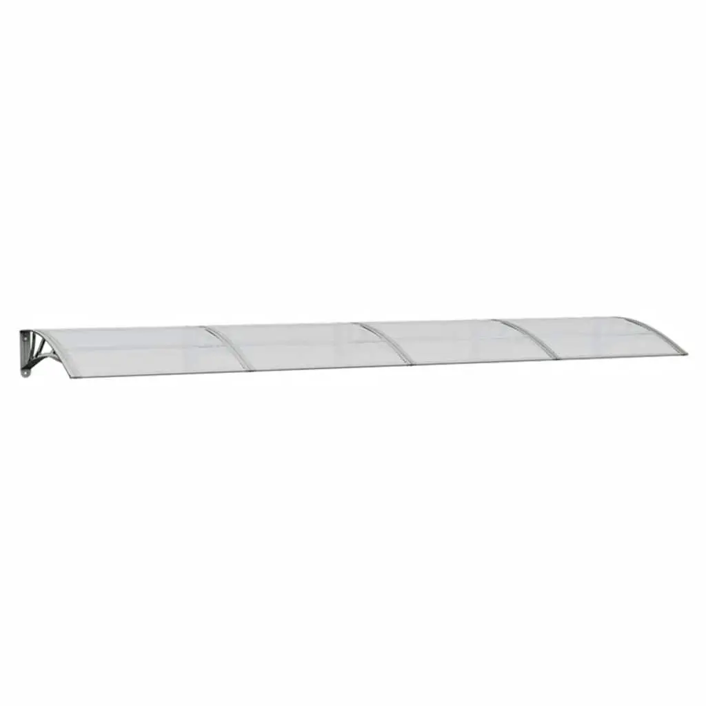 Door Canopy Grey and Transparent 350x75 cm Polycarbonate 153592 - Home & Garden