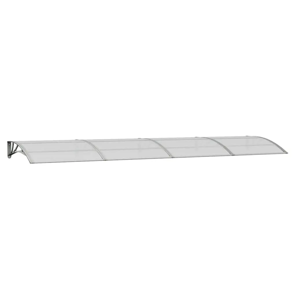 Door Canopy Grey 400x100 cm Polycarbonate 153601 - Home & Garden