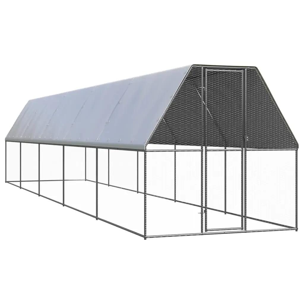 Outdoor Chicken Cage 2x10x2 m Galvanised Steel 3154374 - Pets