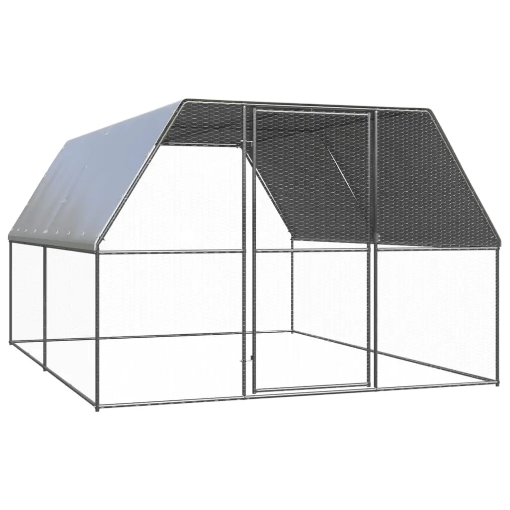 Outdoor Chicken Cage 3x4x2 m Galvanised Steel 3154376 - Pets
