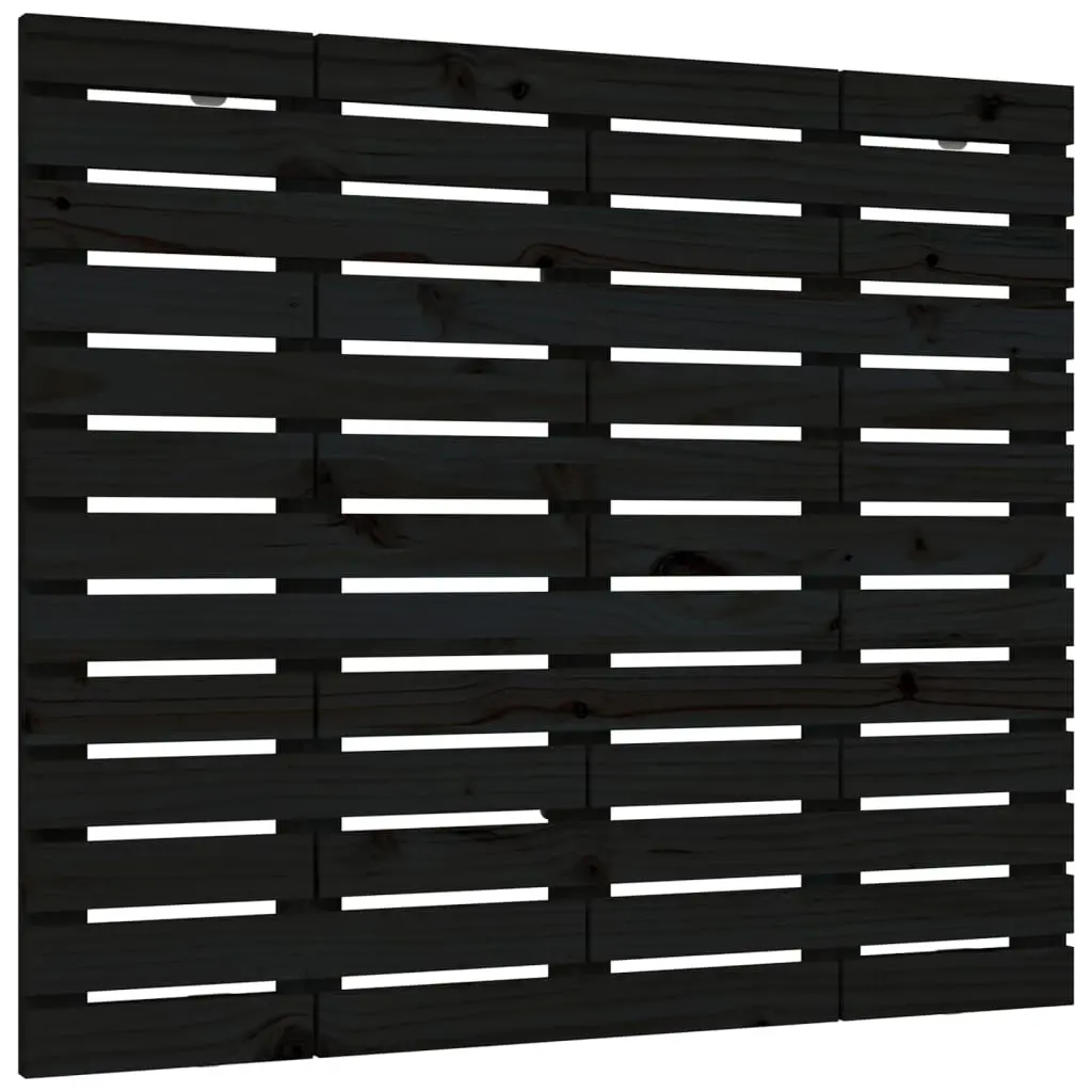 Wall Headboard Black 141 cm Solid Wood Pine 824712 - Furniture