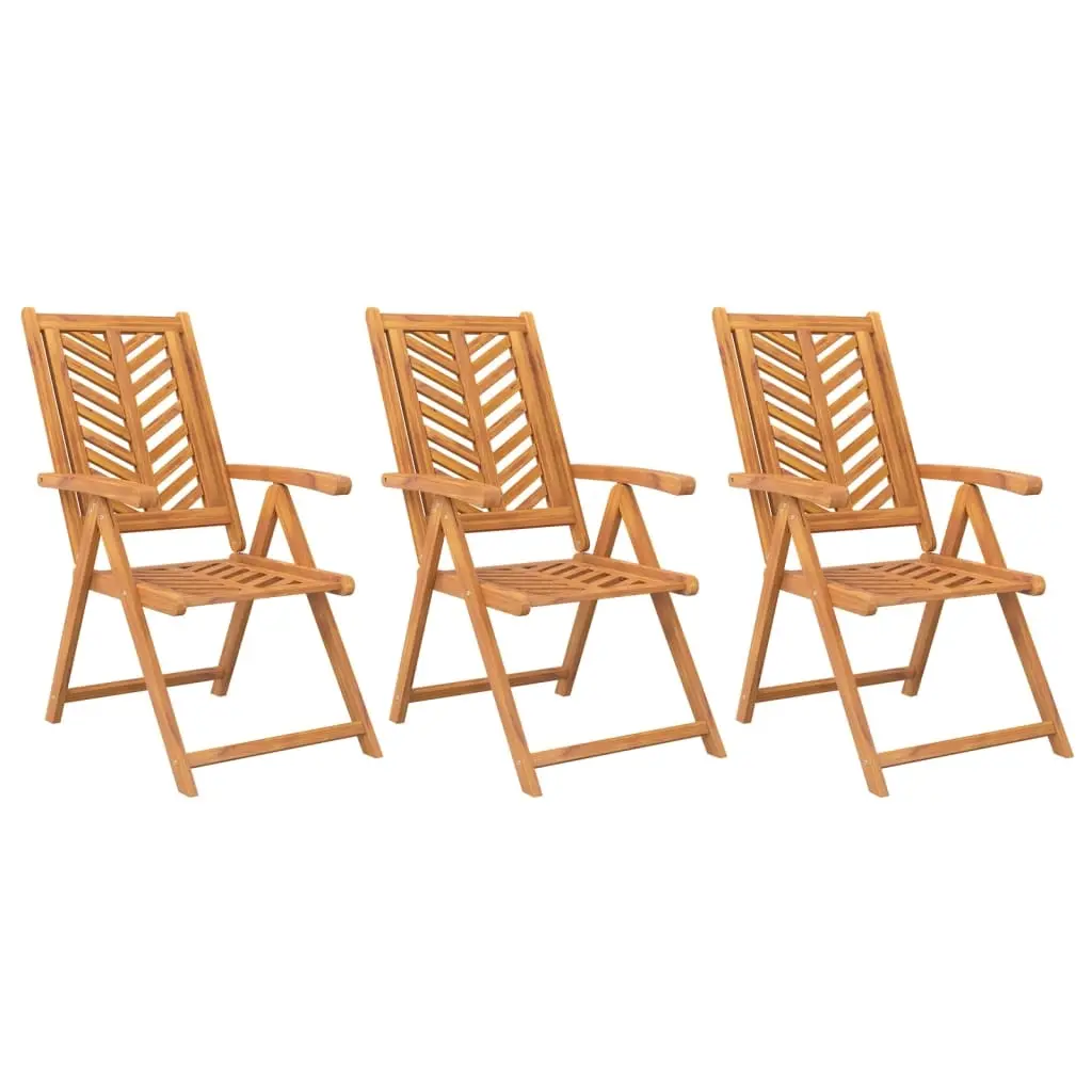 Reclining Garden Chairs 3 pcs Solid Wood Acacia 362232 - Furniture