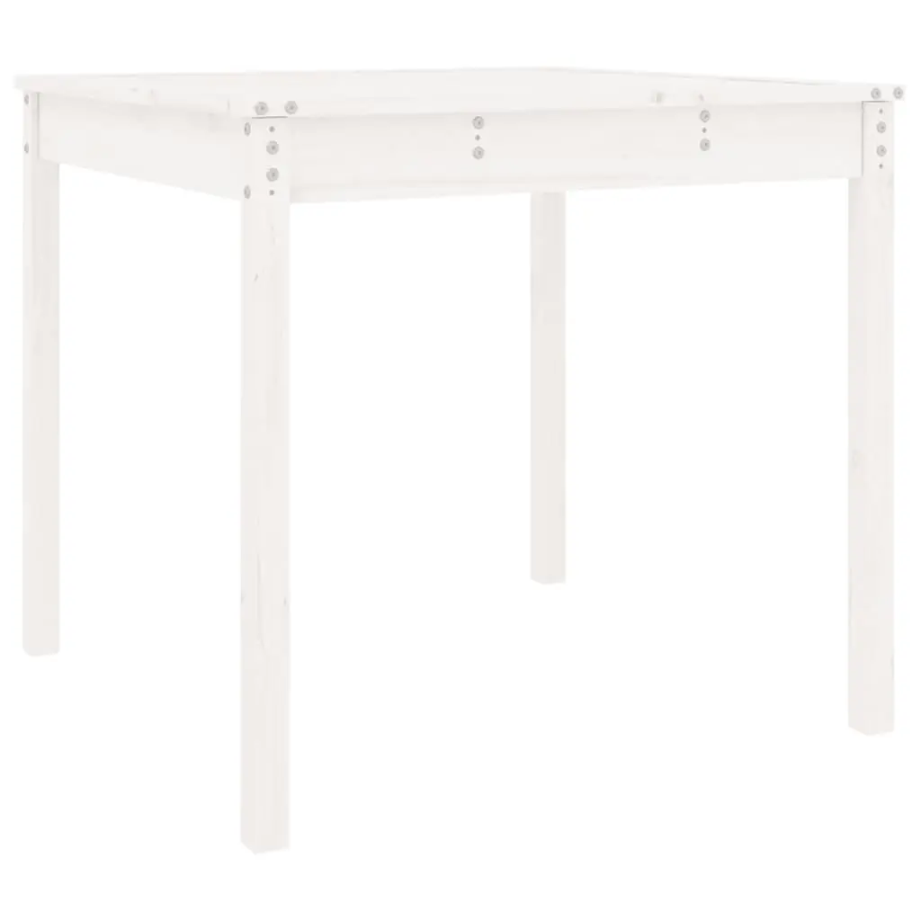 Garden Table White 82.5x82.5x76 cm Solid Wood Pine 823963 - Furniture