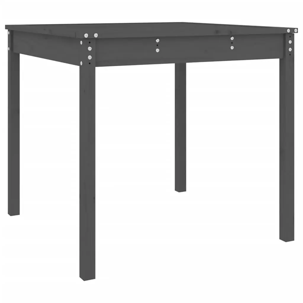 Garden Table Grey 82.5x82.5x76 cm Solid Wood Pine 823964 - Furniture