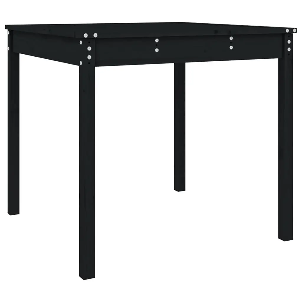 Garden Table Black 82.5x82.5x76 cm Solid Wood Pine 823966 - Furniture
