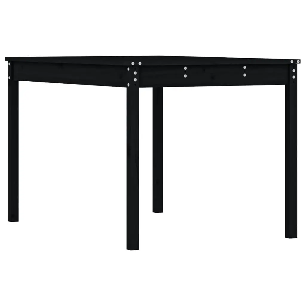 Garden Table Black 121x82.5x76 cm Solid Wood Pine 823973 - Furniture