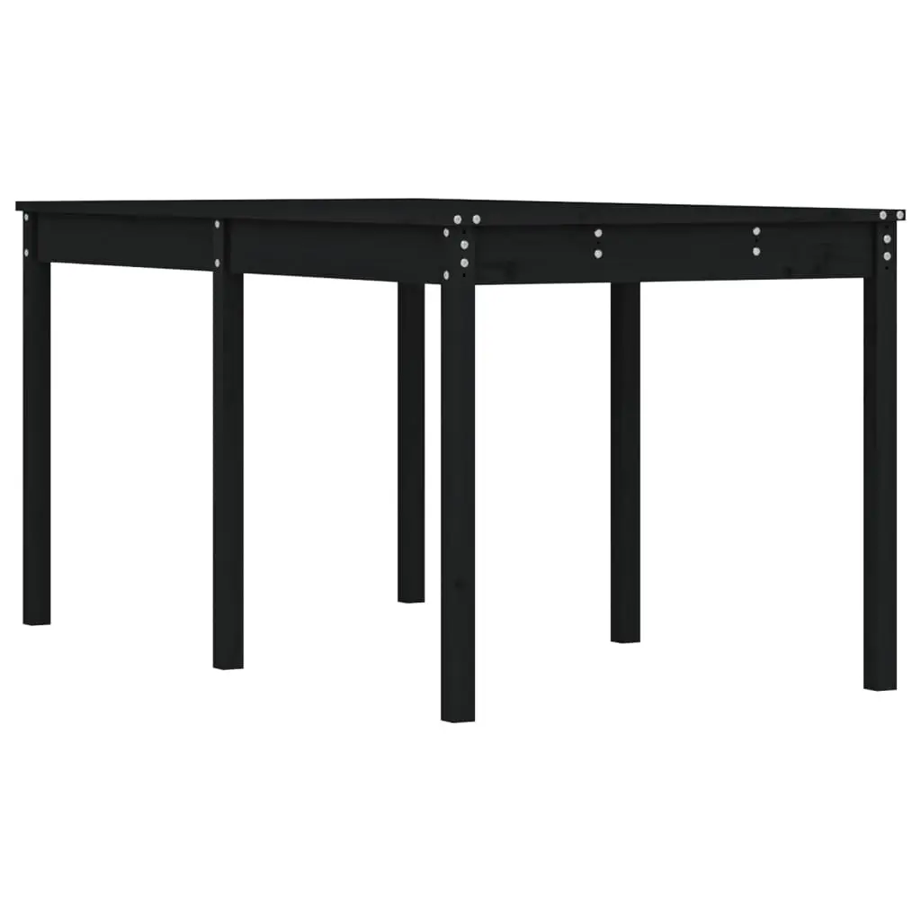 Garden Table Black 159.5x82.5x76 cm Solid Wood Pine 823980 - Furniture