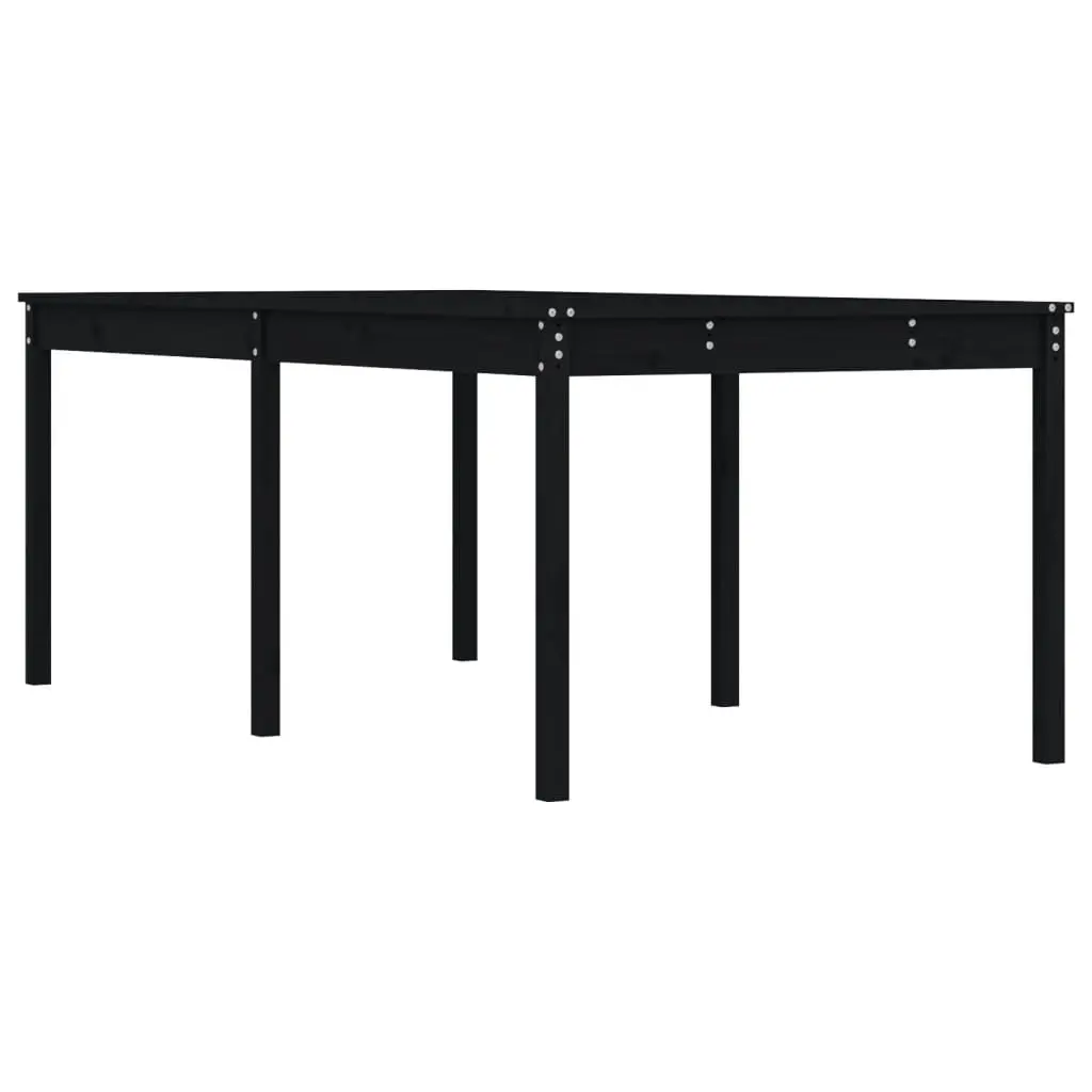 Garden Table Black 203.5x100x76 cm Solid Wood Pine 823987 - Furniture