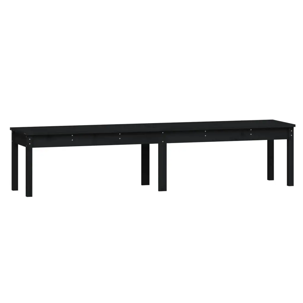 2-Seater Garden Bench Black 203.5x44x45 cm Solid Wood Pine 824022