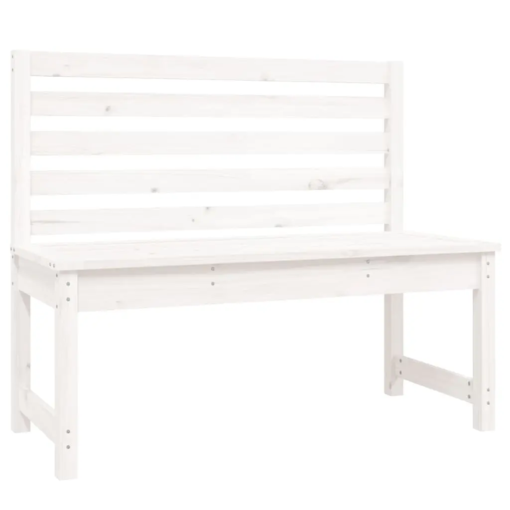 Garden Bench White 109 cm Solid Wood Pine 824033 - Furniture