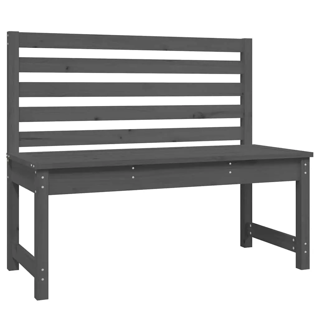 Garden Bench Grey 109 cm Solid Wood Pine 824034 - Furniture