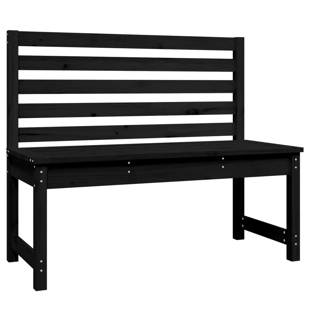 Garden Bench Black 109 cm Solid Wood Pine 824036 - Furniture