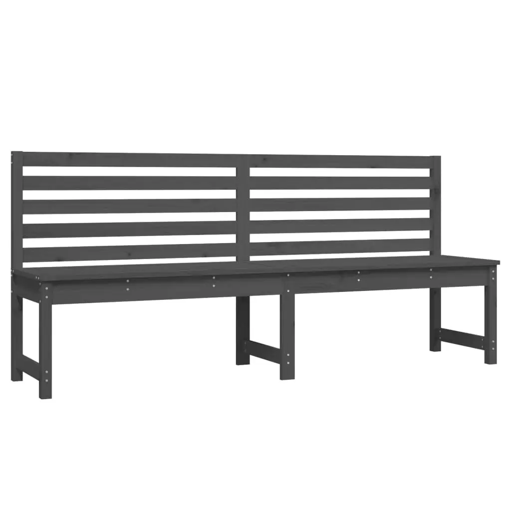 Garden Bench Grey 201.5 cm Solid Wood Pine 824048 - Furniture