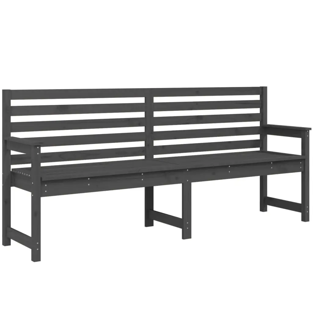 Garden Bench Grey 203.5x48x91.5 cm Solid Wood Pine 824076 - Furniture