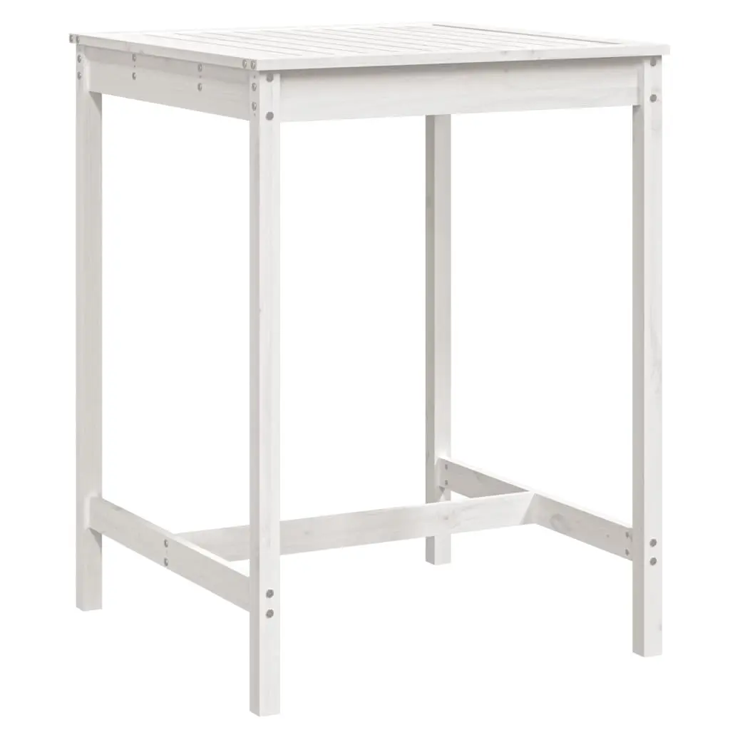 Garden Table White 82.5x82.5x110 cm Solid Wood Pine 824082 - Furniture