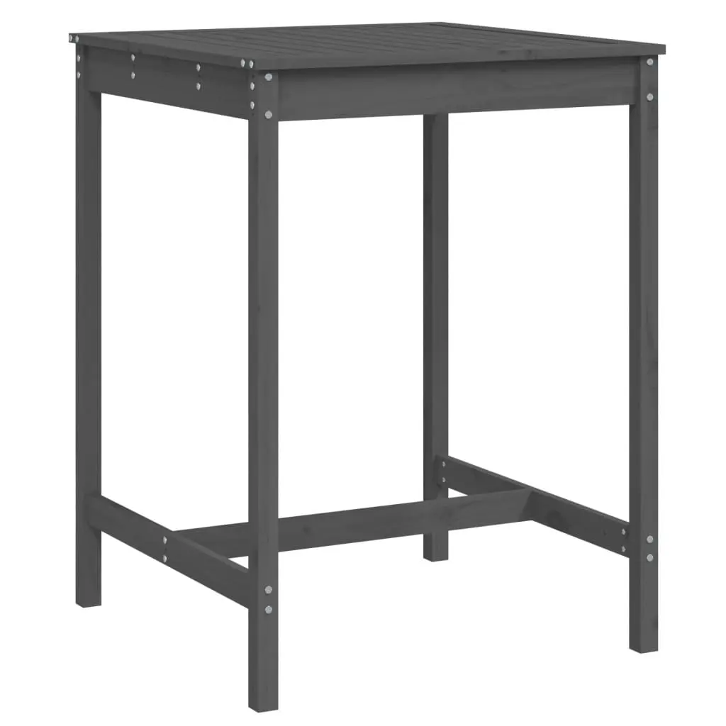 Garden Table Grey 82.5x82.5x110 cm Solid Wood Pine 824083 - Furniture