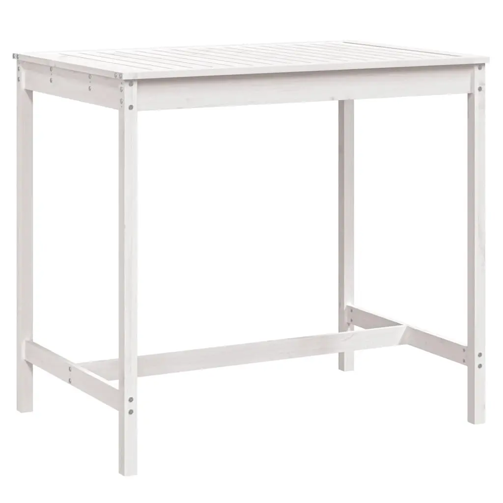 Garden Table White 121x82.5x110 cm Solid Wood Pine 824089 - Furniture