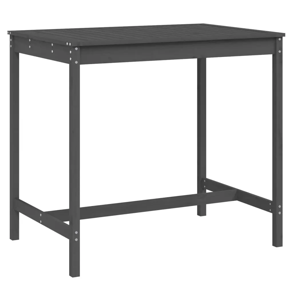Garden Table Grey 121x82.5x110 cm Solid Wood Pine 824090 - Furniture