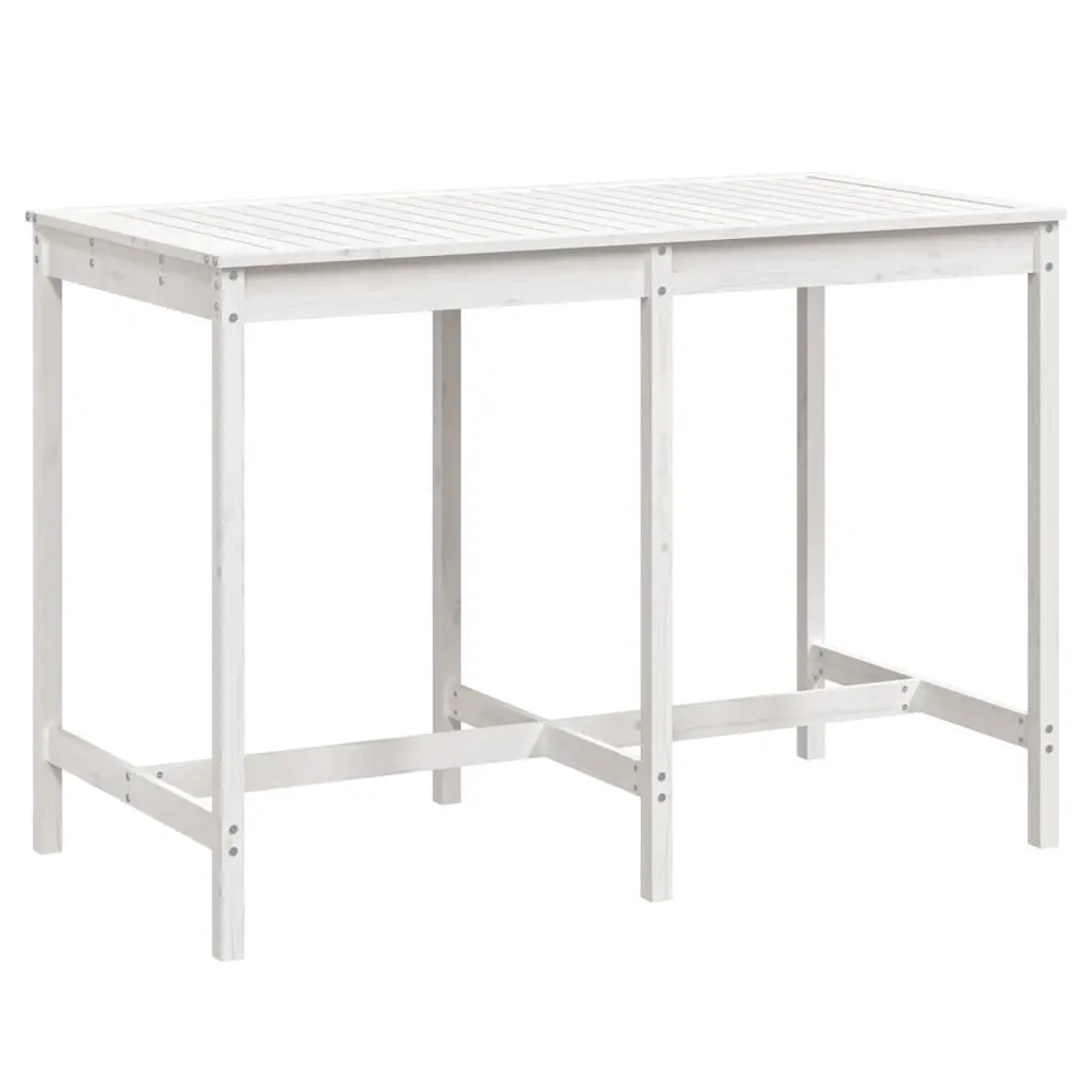 Garden Table White 159.5x82.5x110 cm Solid Wood Pine 824096 - Furniture