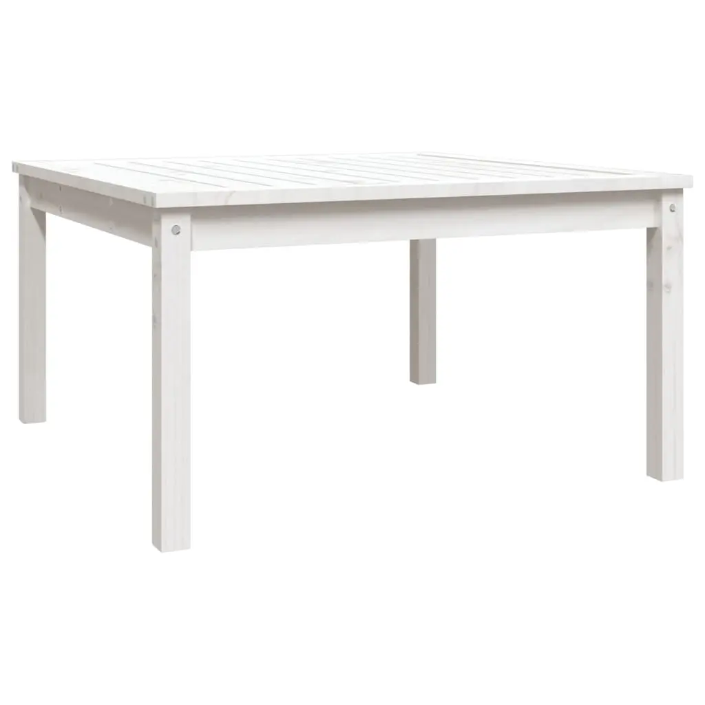 Garden Table White 82.5x82.5x45 cm Solid Wood Pine 824121 - Furniture