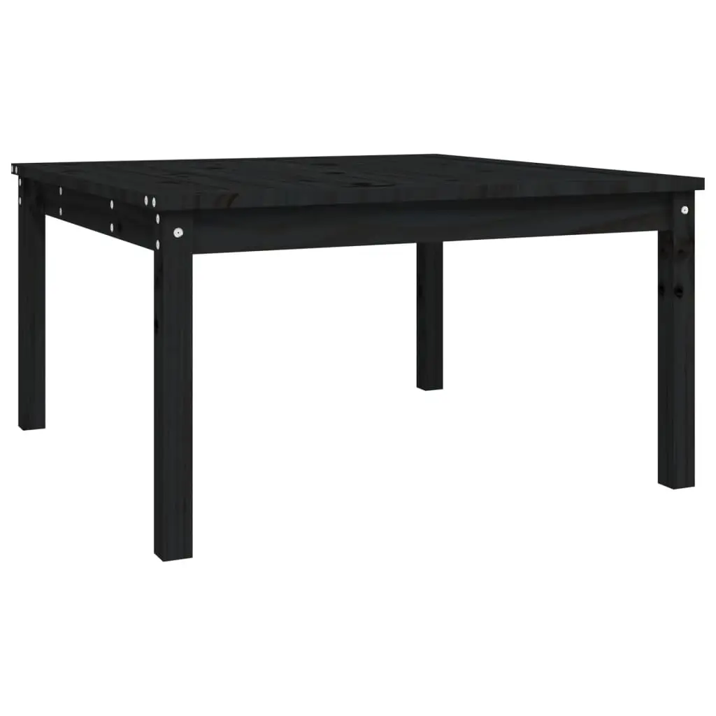 Garden Table Black 82.5x82.5x45 cm Solid Wood Pine 824124 - Furniture