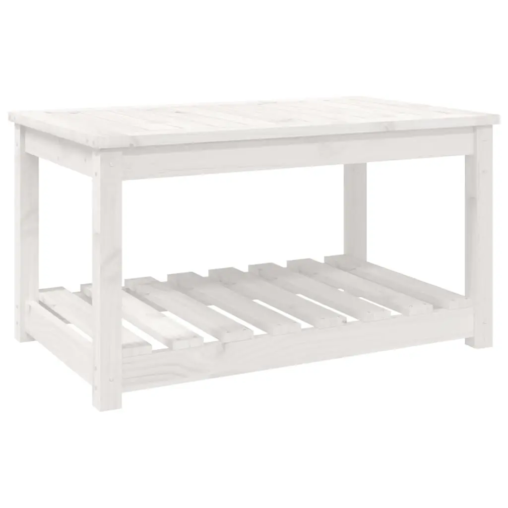 Garden Table White 82.5x50.5x45 cm Solid Wood Pine 824135 - Furniture