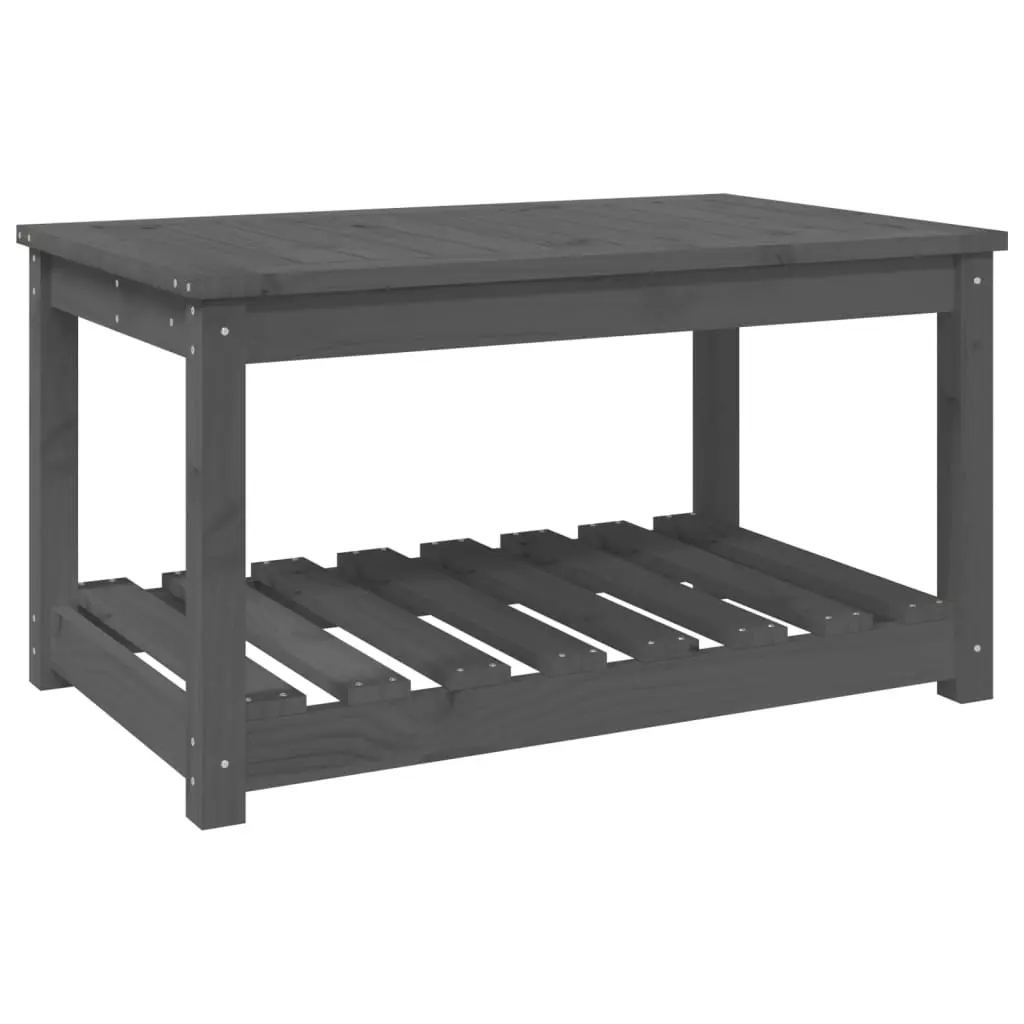 Garden Table Grey 82.5x50.5x45 cm Solid Wood Pine 824136 - Furniture