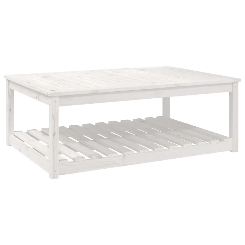 Garden Table White 121x82.5x45 cm Solid Wood Pine 824149 - Furniture