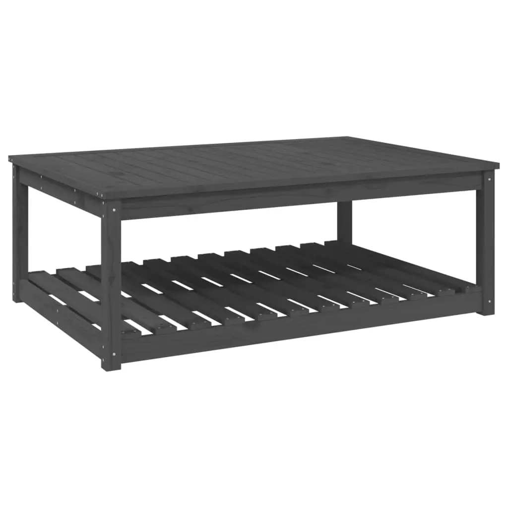 Garden Table Grey 121x82.5x45 cm Solid Wood Pine 824150 - Furniture