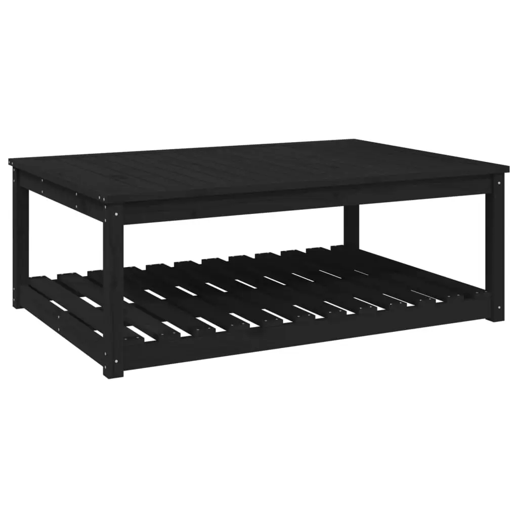 Garden Table Black 121x82.5x45 cm Solid Wood Pine 824152 - Furniture