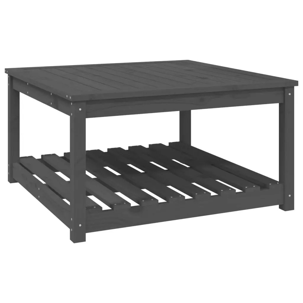Garden Table Grey 82.5x82.5x45 cm Solid Wood Pine 824143 - Furniture
