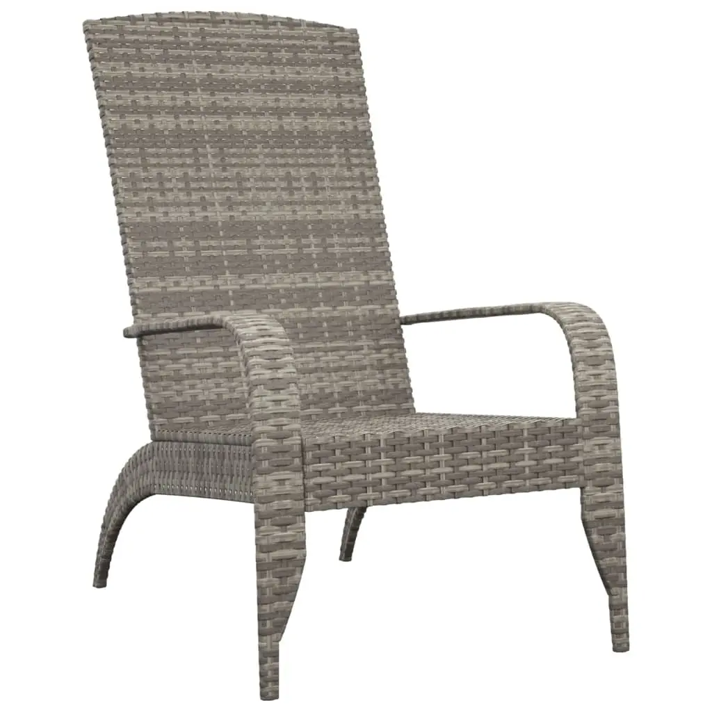 Garden Adirondack Chair Grey Poly Rattan 319695 - Furniture