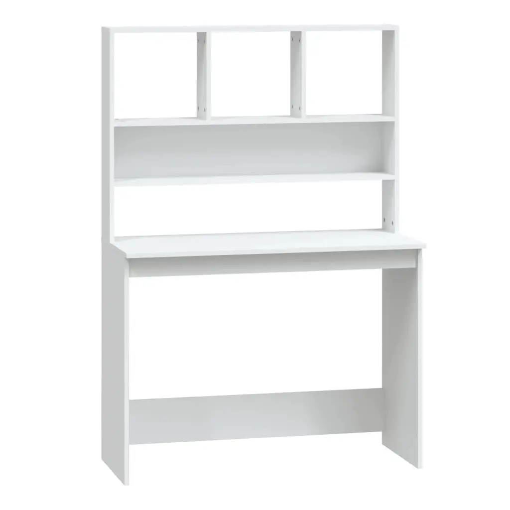 Desk with Shelves White 102x45x148 cm Engineered Wood 823000 - Save up to 70% Off Office Furniture Specials