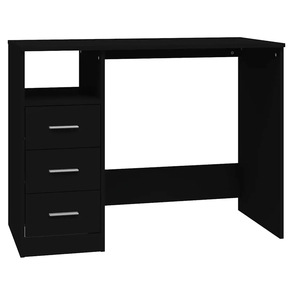 Desk with Drawers Black 102x50x76 cm Engineered Wood 823033 - Furniture