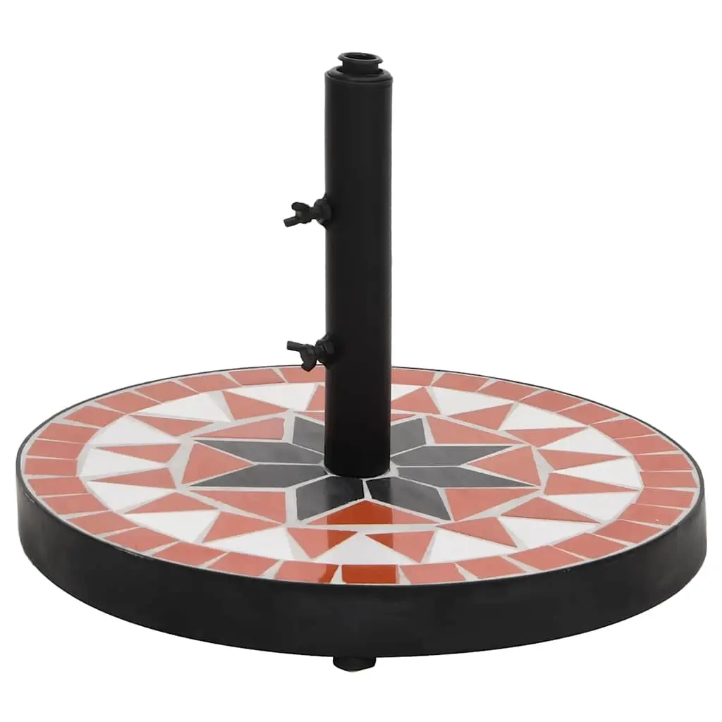 Parasol Base Terracotta and White Round 12 kg 362217 - Home & Garden
