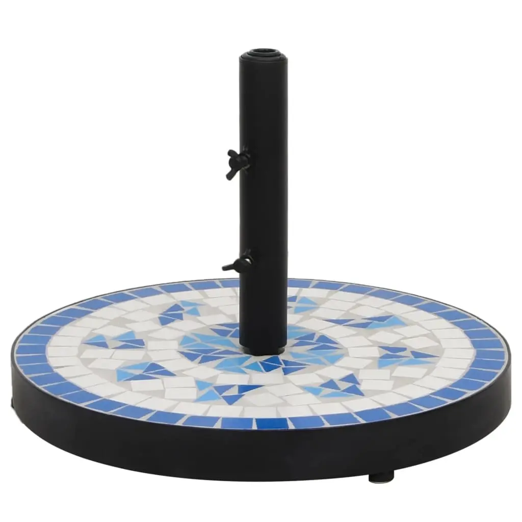 Parasol Base Blue and White Round 12 kg 362221 - Home & Garden
