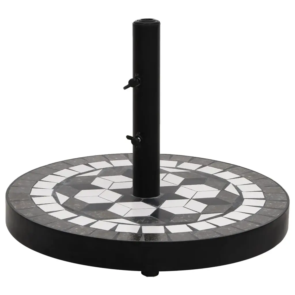 Parasol Base Black and White Round 12 kg 362223 - Home & Garden
